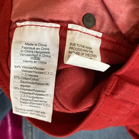 Madewell red 10” high rise skinny jeans size 26 - Picture 8 of 9